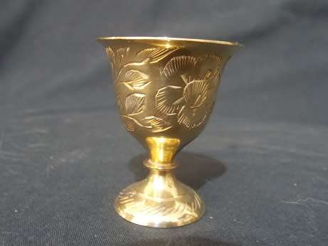Indian Brass Glasses on Brass Tray