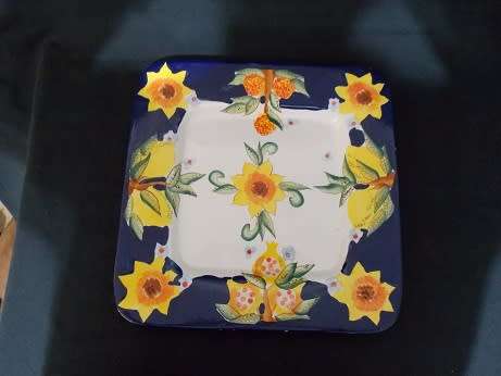 Big Glazed Pottery Square Platter