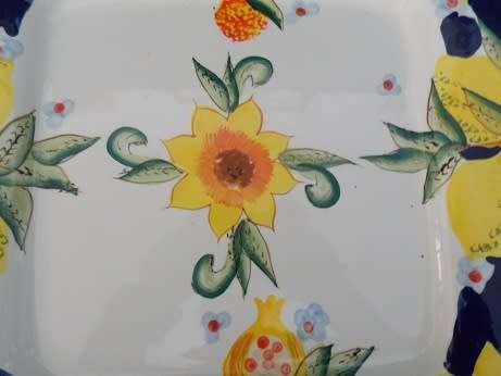 Big Glazed Pottery Square Platter