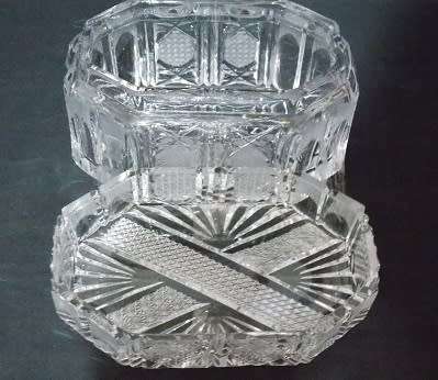 Stunning Heavy Cut Crystal Jewelry Box