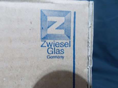 Beautiful Set of Six White Wine Glasses by Zweisel Glas Germany