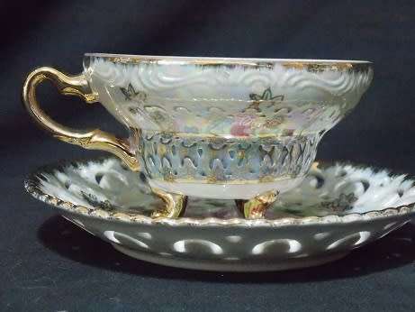 Pearlescent Tea Cup and Saucer