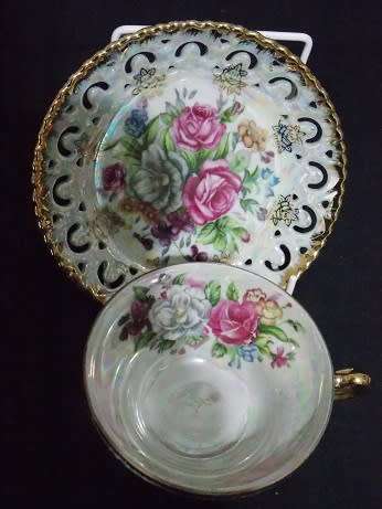 Pearlescent Tea Cup and Saucer