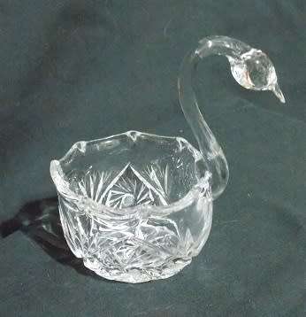 Carved Waterford Crystal Swan Trinket Bowl