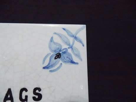 Set of Two Blue and White Tiles