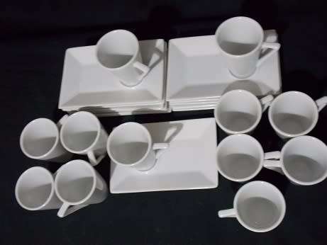 Set of Twelve Starter Plates with Sauce Cups