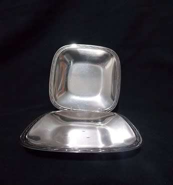 Two  Swedish Silver Plated Snack Plates