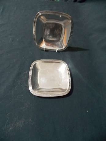 Two  Swedish Silver Plated Snack Plates