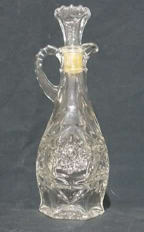 Pressed Glass Olive Oil Bottle