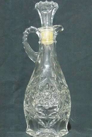 Pressed Glass Olive Oil Bottle