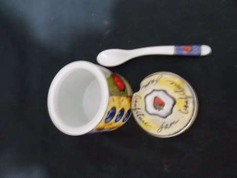 Beautiful Porcelain Jam Pot