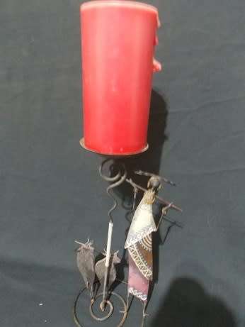 Ethnic Steel Candle Holder