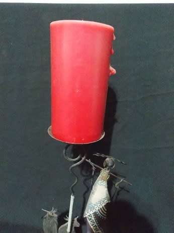 Ethnic Steel Candle Holder