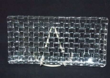 Glass Snack Tray in woven glass pattern