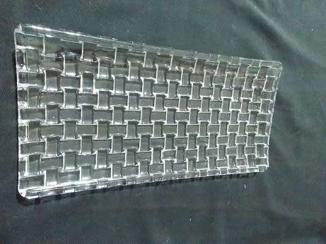 Glass Snack Tray in woven glass pattern