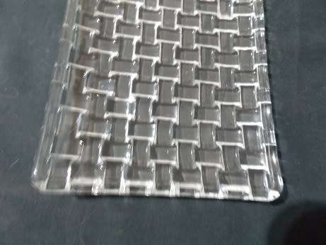 Glass Snack Tray in woven glass pattern