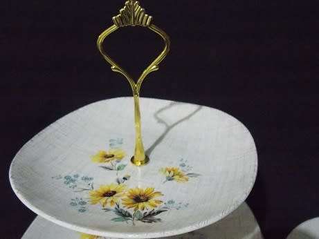 JG Meakin Set  of Two Tier Cake Plate and Single Plate Cake Serving plate