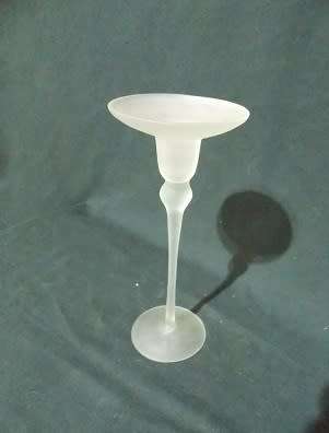 Tall Frosted Glass Candle Holder