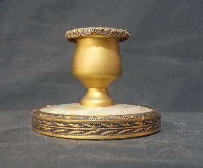 Beautiful Brass and mother of pearl Candle Holder