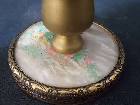 Beautiful Brass and mother of pearl Candle Holder