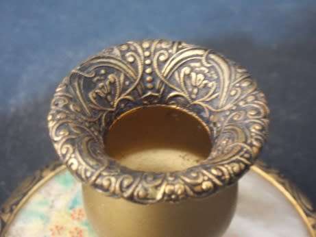 Beautiful Brass and mother of pearl Candle Holder
