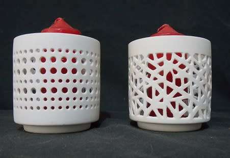 Set of Porcelain Candle Holders
