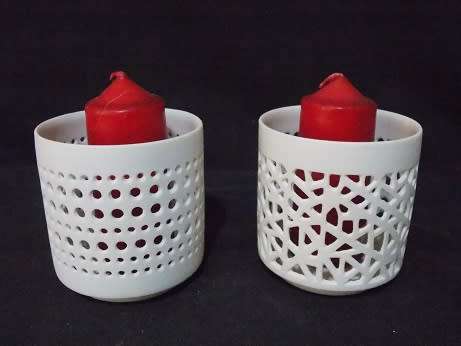 Set of Porcelain Candle Holders
