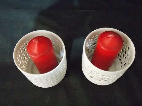 Set of Porcelain Candle Holders