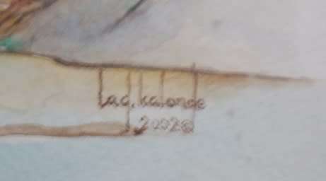 Original Water Color Elephant Bull by Lad Kalondo Framed