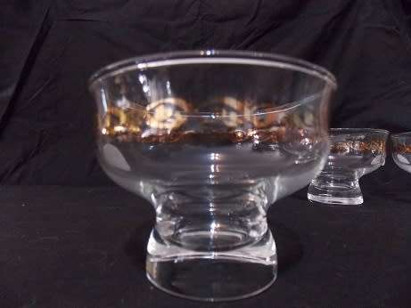 Set of Four Glass Dessert Bowls with Gilding