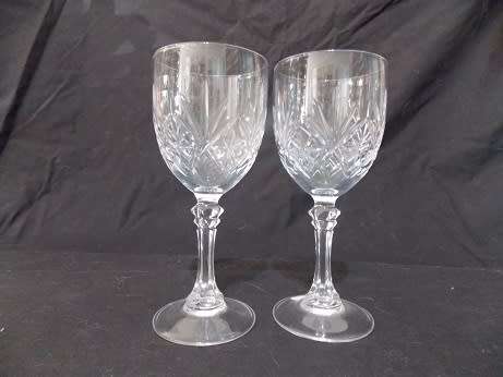 Set of Two Cut Glass Sherry Glasses