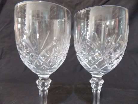 Set of Two Cut Glass Sherry Glasses