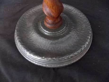 Wood and Pewter Candle Stick