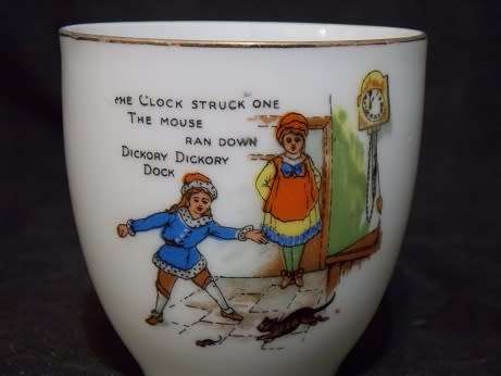 Rare Find Union K Czechoslovakia Cup and Saucer with Nursery Rhymes