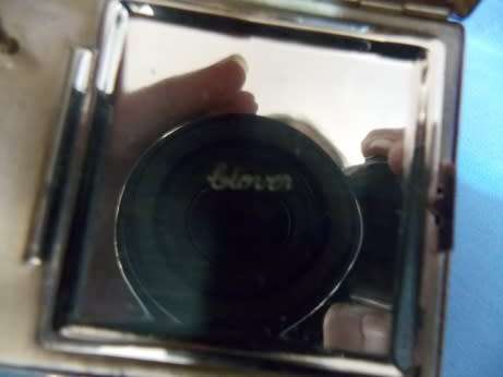 Brass Vanity Case with Japanese Decoration `Clover `
