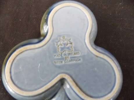 Vintage Irish Wade Coarmagh Porcelain Trinket Bowl Clover shape