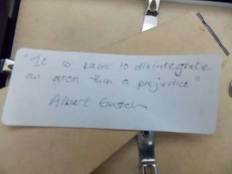 Albert Einstein with One of His Sayings