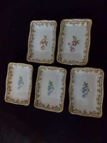 Crown Staffordshire Set of Five Stunning Pin Dishes