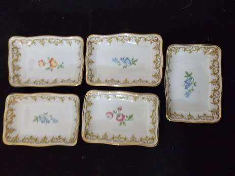 Crown Staffordshire Set of Five Stunning Pin Dishes