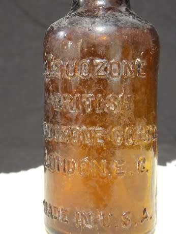 Antique Brown Glass Medicine Bottle Liquozine London England
