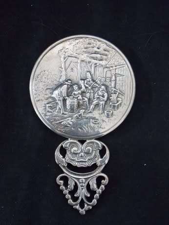 Great Silverplated Antique Hand Mirror