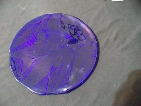 Beautiful Dark Blue Glass Snack Plate
