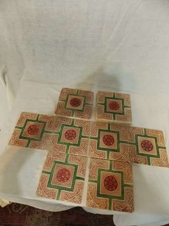 Set of Antique Eleven Beautiful Fireplace Tiles