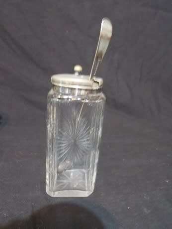 Great Crystal and Silver-Plated Condiment Set