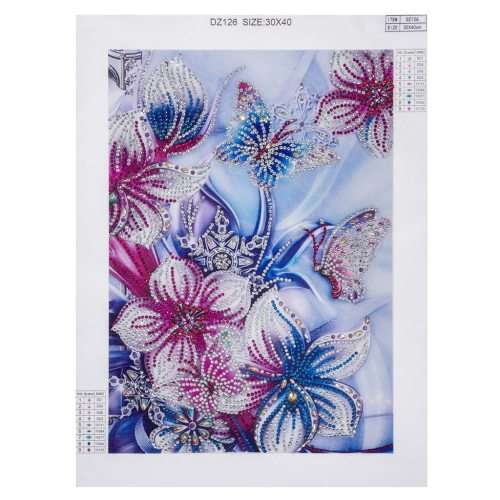 5D Diamond paint by numbers - DZ126 Flowers & Butterflies