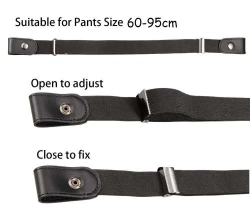 Invisible Belt No Bulge No Hassle Buckle-Free Elastic Belt For Jeans - Khaki