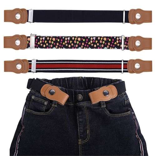 Invisible Belt No Bulge No Hassle Buckle-Free Elastic Belt For Jeans - Khaki