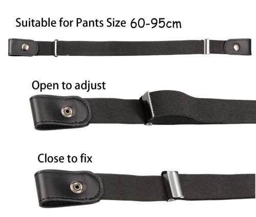 Invisible Belt No Bulge No Hassle Buckle-Free Elastic Belt For Jeans - Khaki