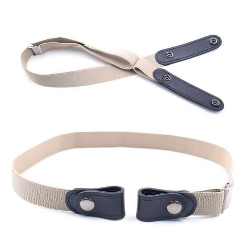 Invisible Belt No Bulge No Hassle Buckle-Free Elastic Belt For Jeans - Khaki