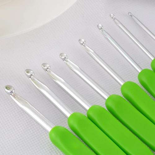 8 pce Crochet hook ABS handle - Apple green